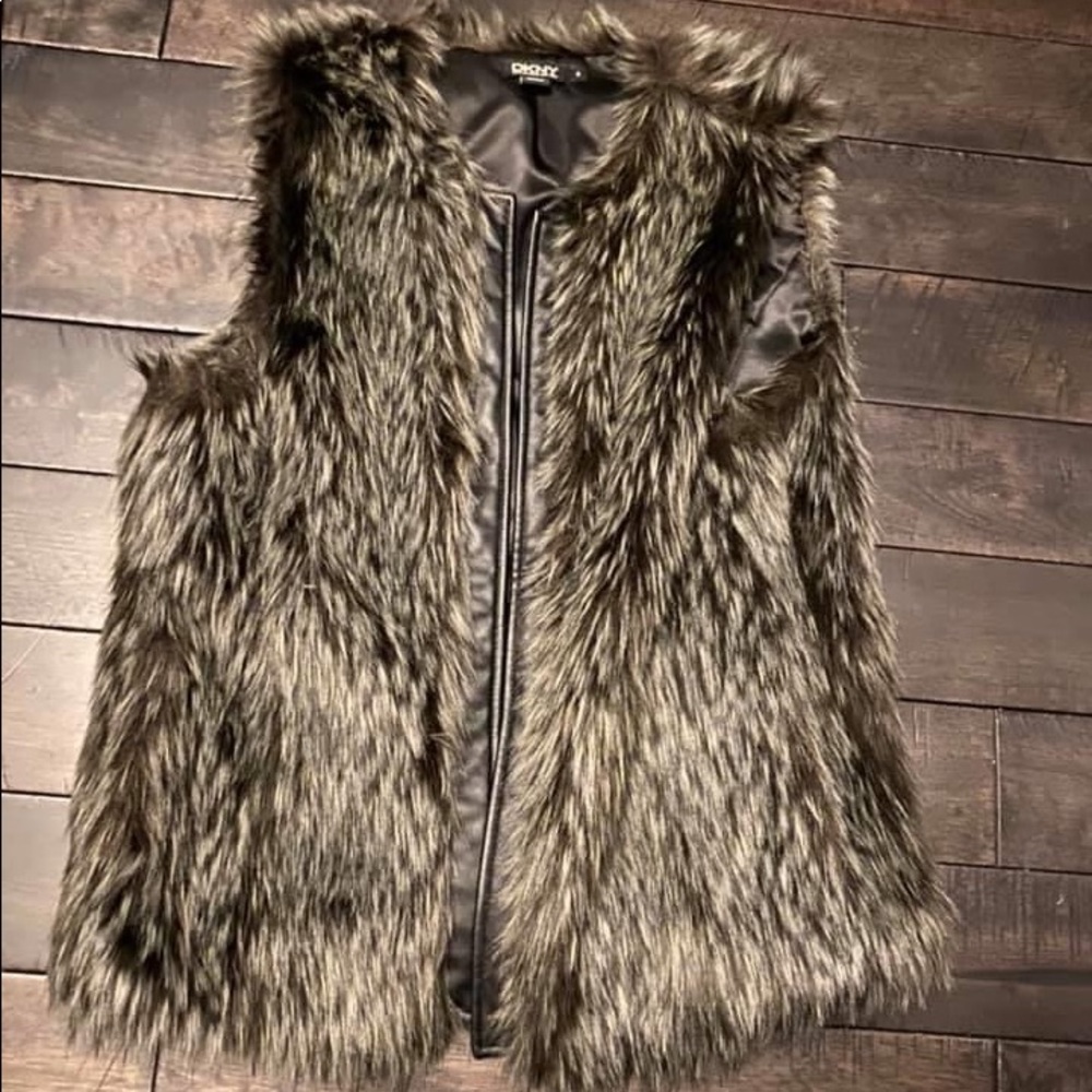 DKNY Oversized Faux Fur Vest